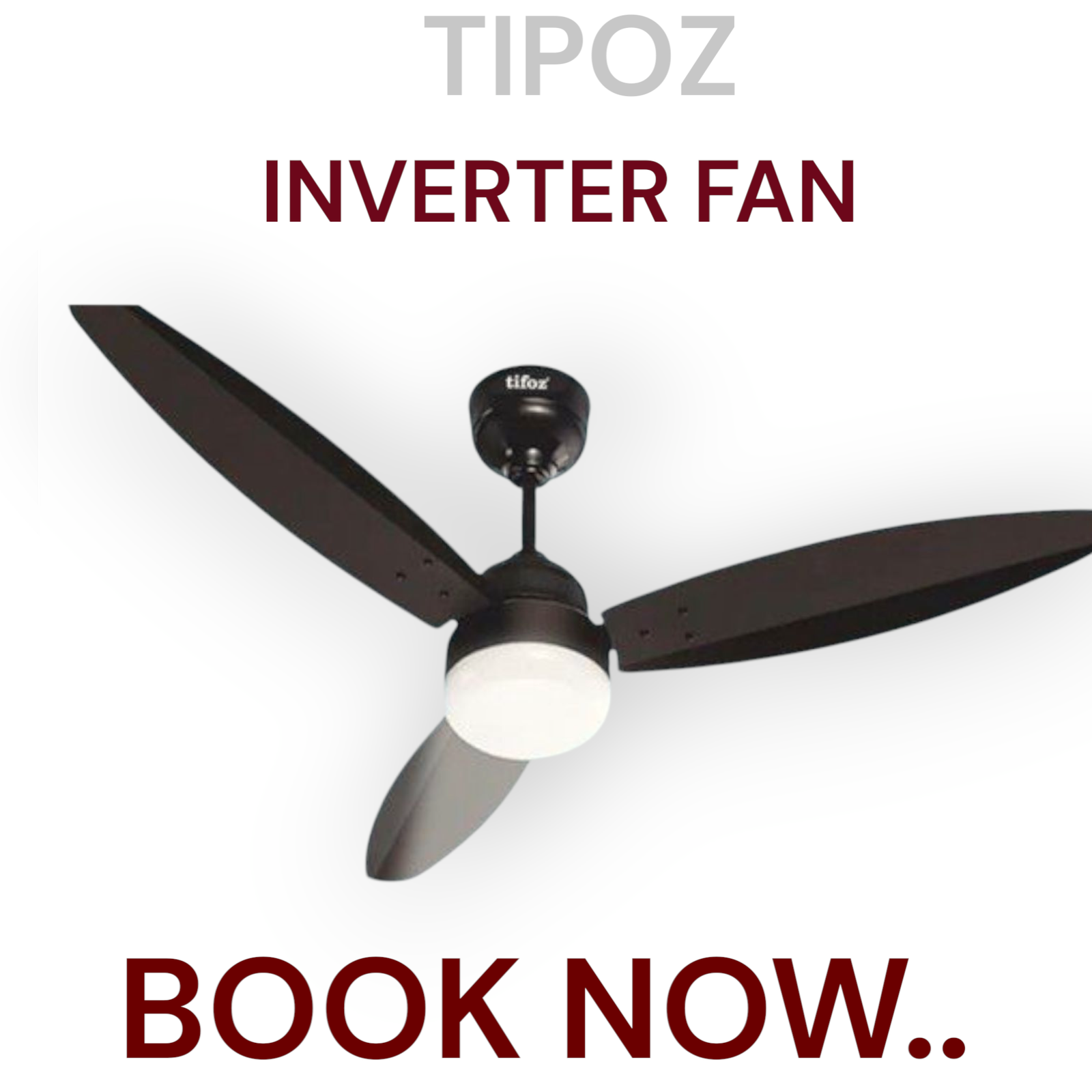 TIPOZ INVERTER CEILING FAN...BOOK NOW..